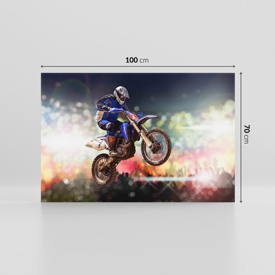 Obraz na płótnie 100x70 - Adrenalina na motocyklu cross - motocykl, cross
