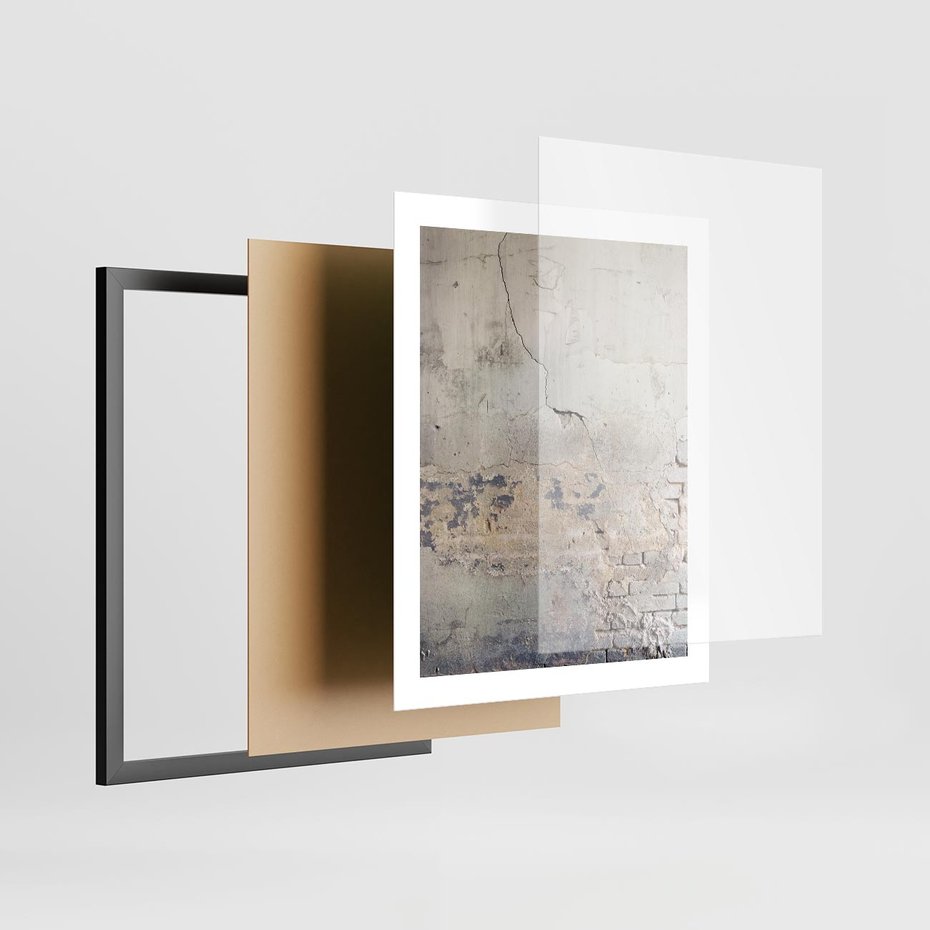 Plakat w ramie 40x50 - Surowość ściany z betonu - ściana, beton - rama czarna