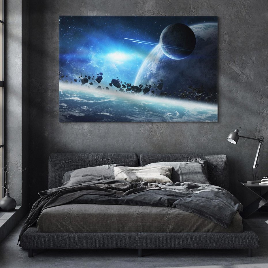 Obraz na płótnie 70x50 - Ziemia w Kosmosie - ziema, kosmos