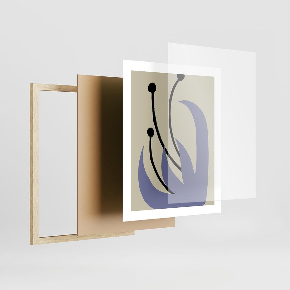 Plakat w ramie 40x50 - Bezgraniczne Przenikanie - minimalizm, boho plakat - rama drewno