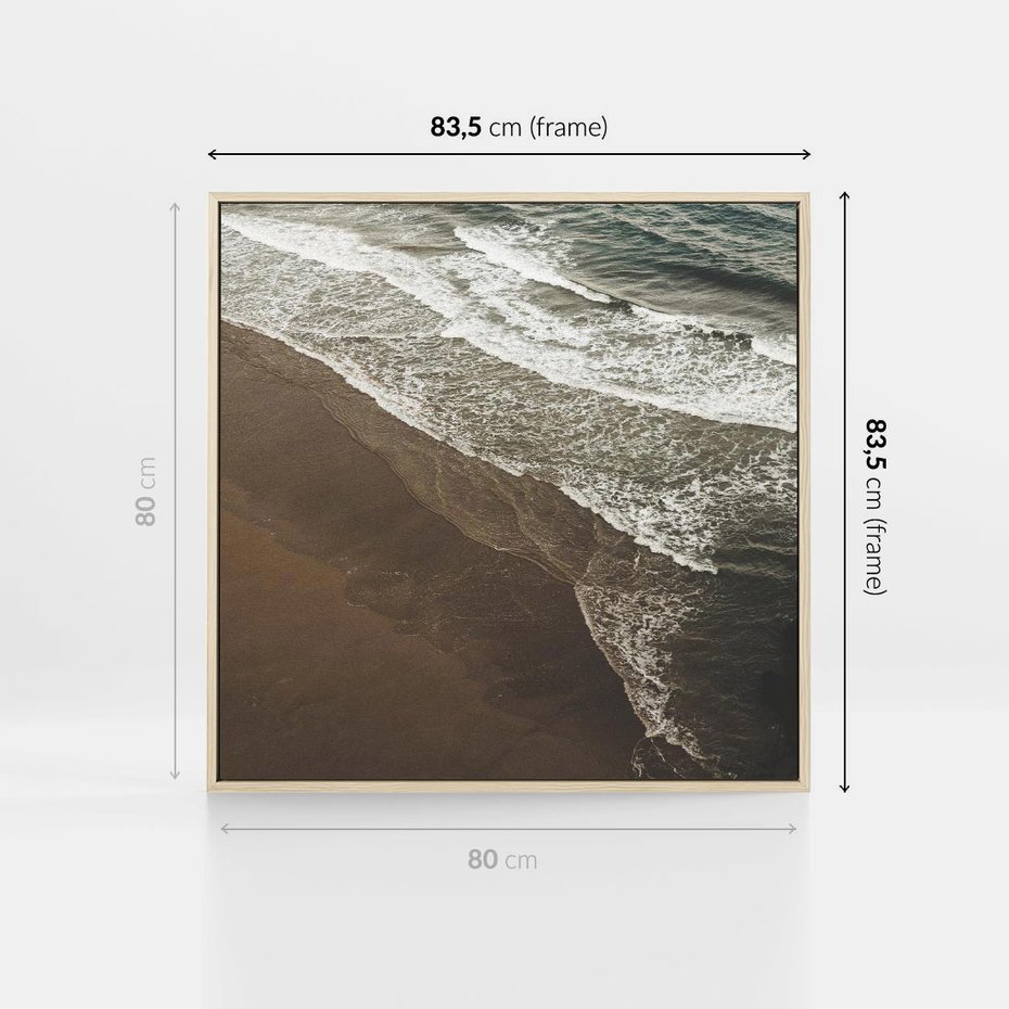 Obraz w ramie 80x80 - Spokój nad plażą - plaża, morze - rama drewno