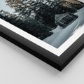 Plakat w ramie 30x40 - Chatka w Górach w Czasie Zimy - chatka w górach, zima - rama czarna