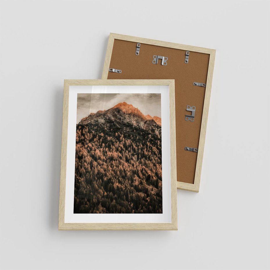 Plakat w ramie 30x40 - Jesienna Godzina w Górach - góry, las w górach - rama drewno