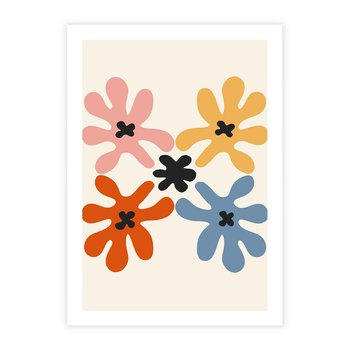 Plakat bez ramy 30x40 - Taniec Akwareli - abstrakcyjne wielokolorowe kwiaty, minimalizm