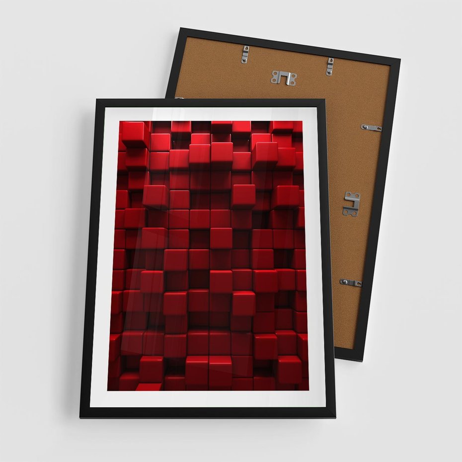 Plakat w ramie 50x70 - Geometryczne 3D: wizja przestrzeni - geometryczne, 3D - rama czarna