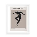 Plakat w ramie 50x70 - Modernistyczna Wizja - plakat modern, czarna postać - rama biała