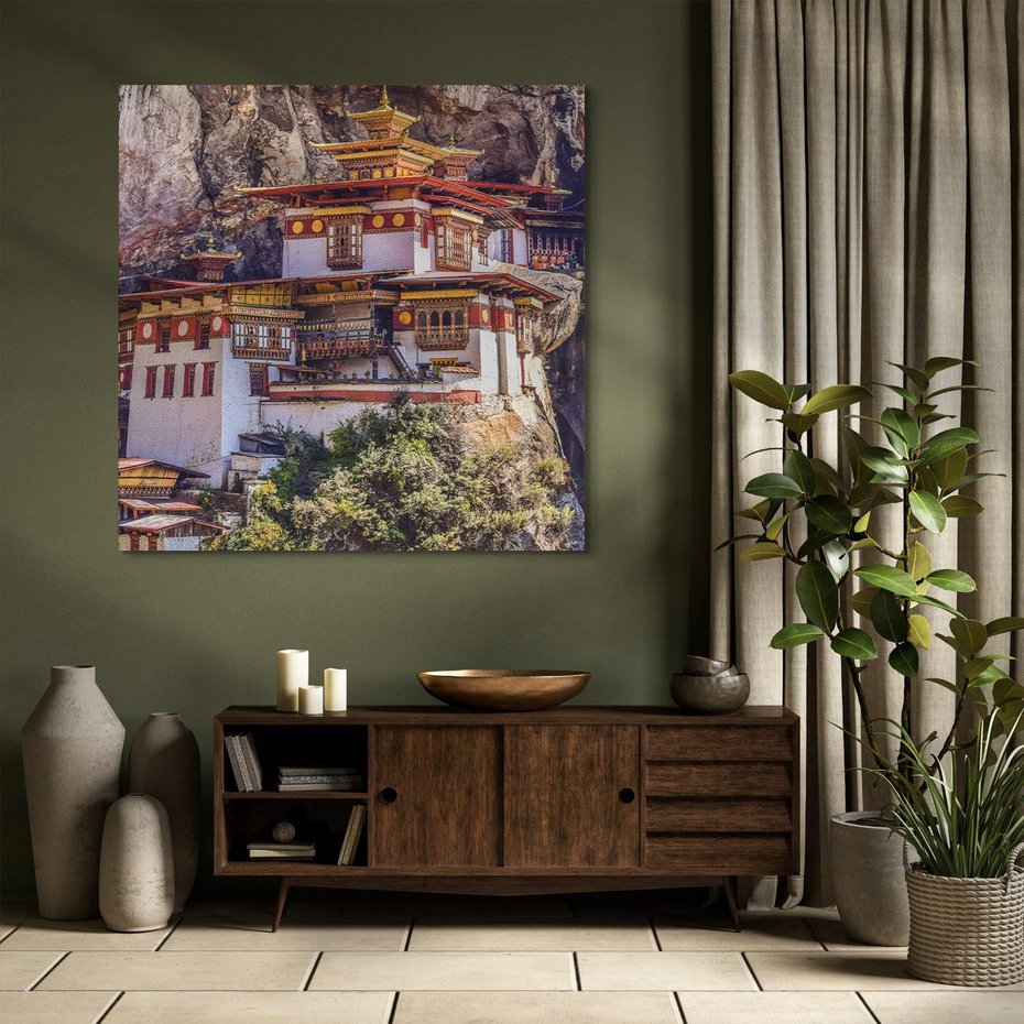 Obraz na płótnie 60x60 - Architektura Azji: Harmonia i Majestat - architektura, Azja