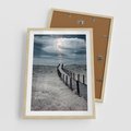 Plakat w ramie 50x70 - Burzowy pomost na plaży - plaża, pomost - rama drewno