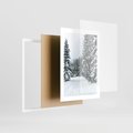 Plakat w ramie 30x40 - Magia Zimy na Obrazie - las, zima - rama biała