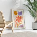 Plakat w ramie 50x70 - Nowoczesne Światło - abstrakcyjny obraz, pastelowe kolory - rama drewno