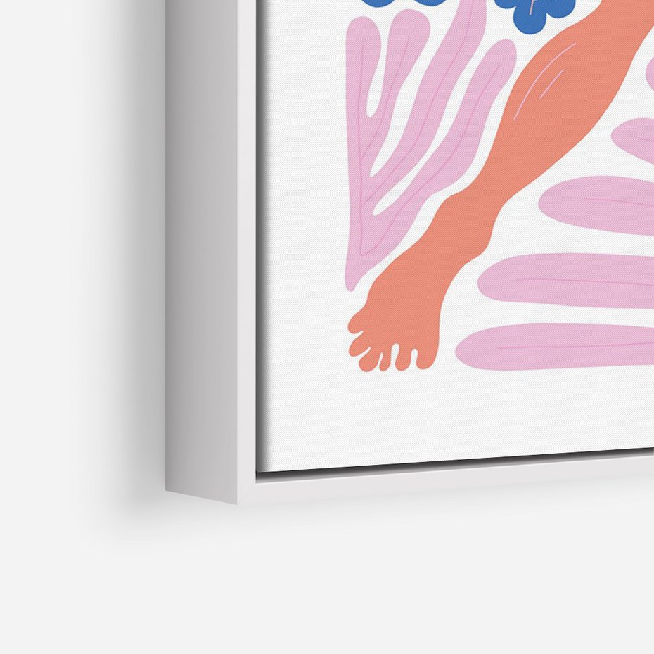 Obraz w ramie 50x70 - Opowieść Ognistych Rytów - nowoczesny kobiecy akt, graficzne kształty - rama biała