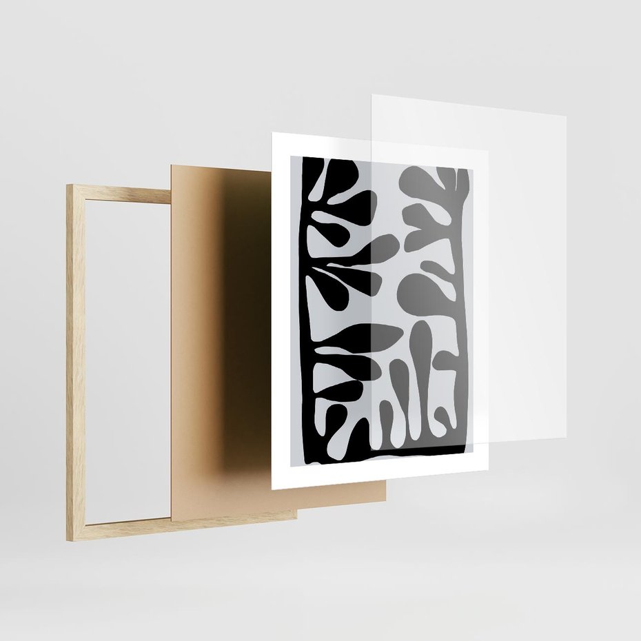 Plakat w ramie 40x50 - Taniec Kształtów - matisse, sztuka nowoczesna - rama drewno