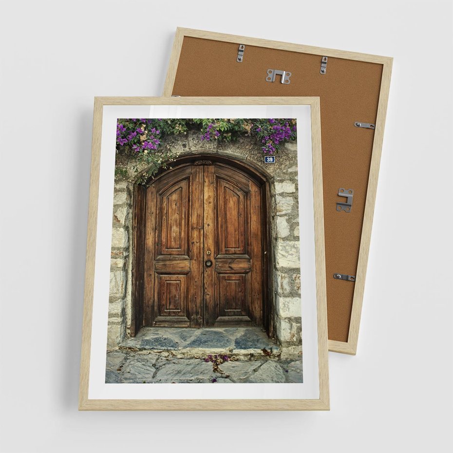 Plakat w ramie 50x70 - Tajemnicze stare drzwi - stare, drzwi - rama drewno