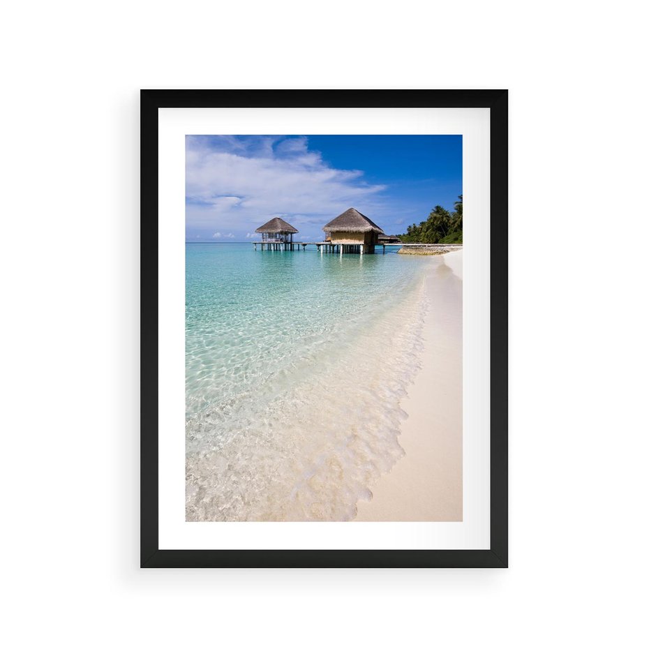 Plakat w ramie 30x40 - Rajski klimat plaży tropikalnej - plaża, tropiki - rama czarna