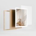 Plakat w ramie 40x50 - mpresyjne układy traw - boho, trawy - rama drewno