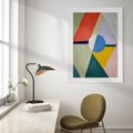 Plakat bez ramy 21x30 - Taniec Subtelnych Odbić - abstrakcyjne geometryczne kształty, olejny obraz