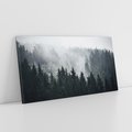 Obraz na płótnie 100x50 - Las w górach: mistyczna mgła - las, góry