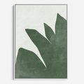 Obraz w ramie 50x70 - Oaza Harmonii - abstrakcyjny kształt, zielony plakat - rama biała