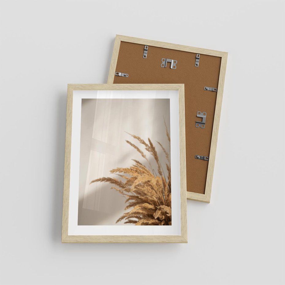 Plakat w ramie 30x40 - Swobodne trawy boho - boho, suche - rama drewno