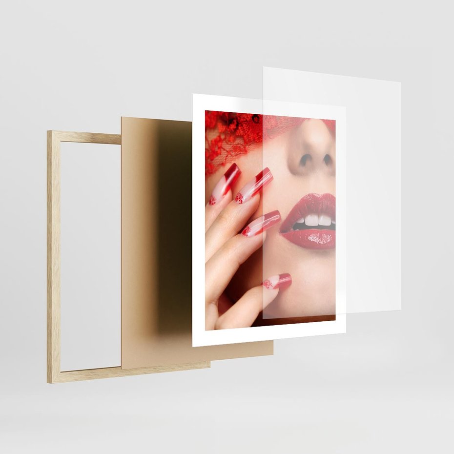 Plakat w ramie 40x50 - Piękno manicure: kolory i elegancja - paznokcie, manicure - rama drewno