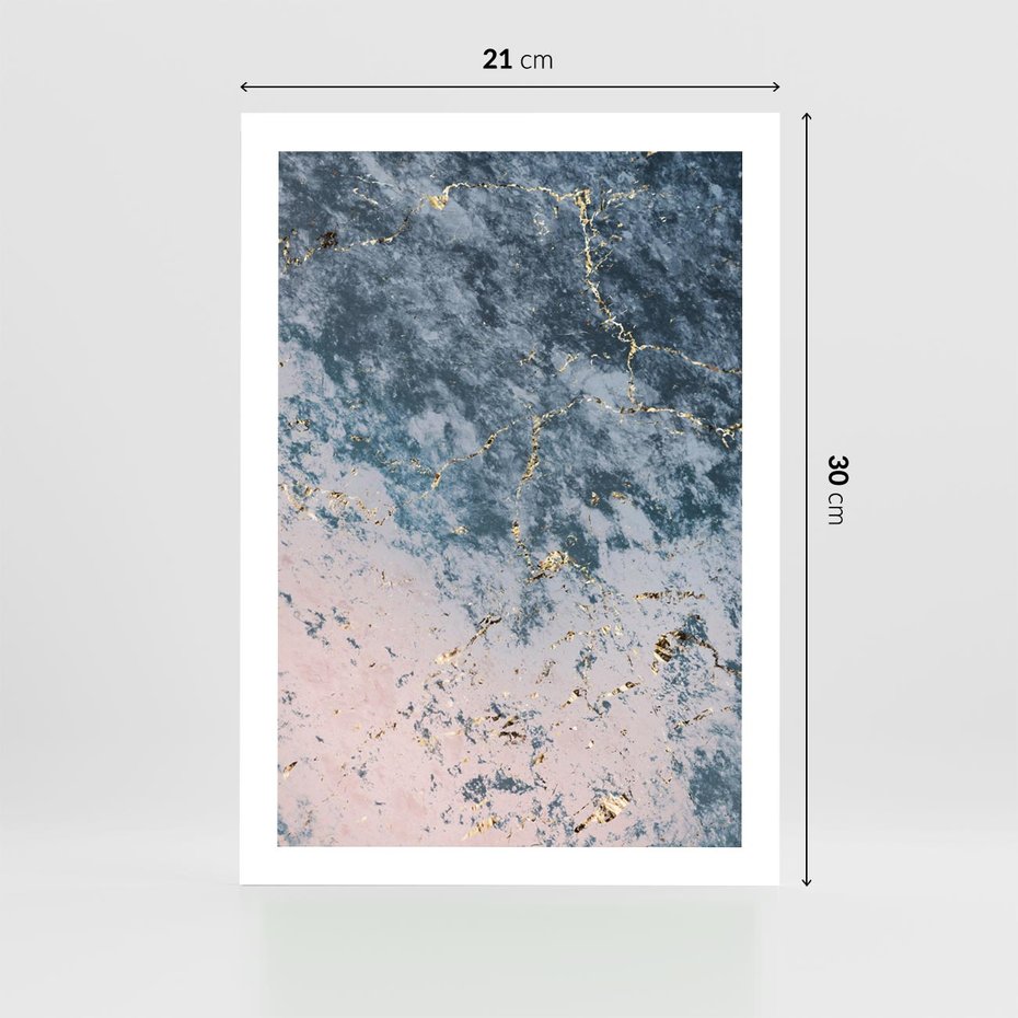 Plakat bez ramy 21x30 - Elegancja i Wyrafinowanie - marmur, złoto