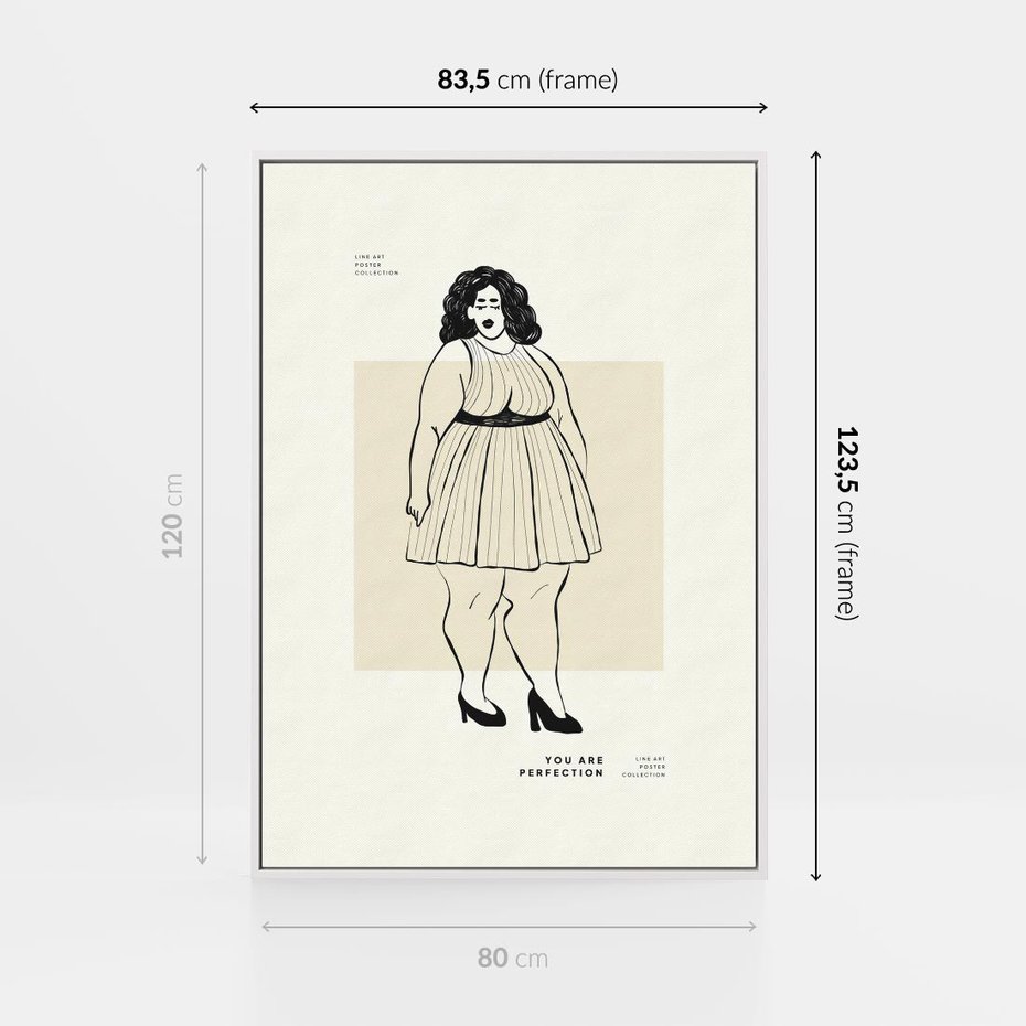 Obraz w ramie 80x120 - Ekspresja Wewnętrznych Emocji - kobieta, samoakceptacja - rama biała