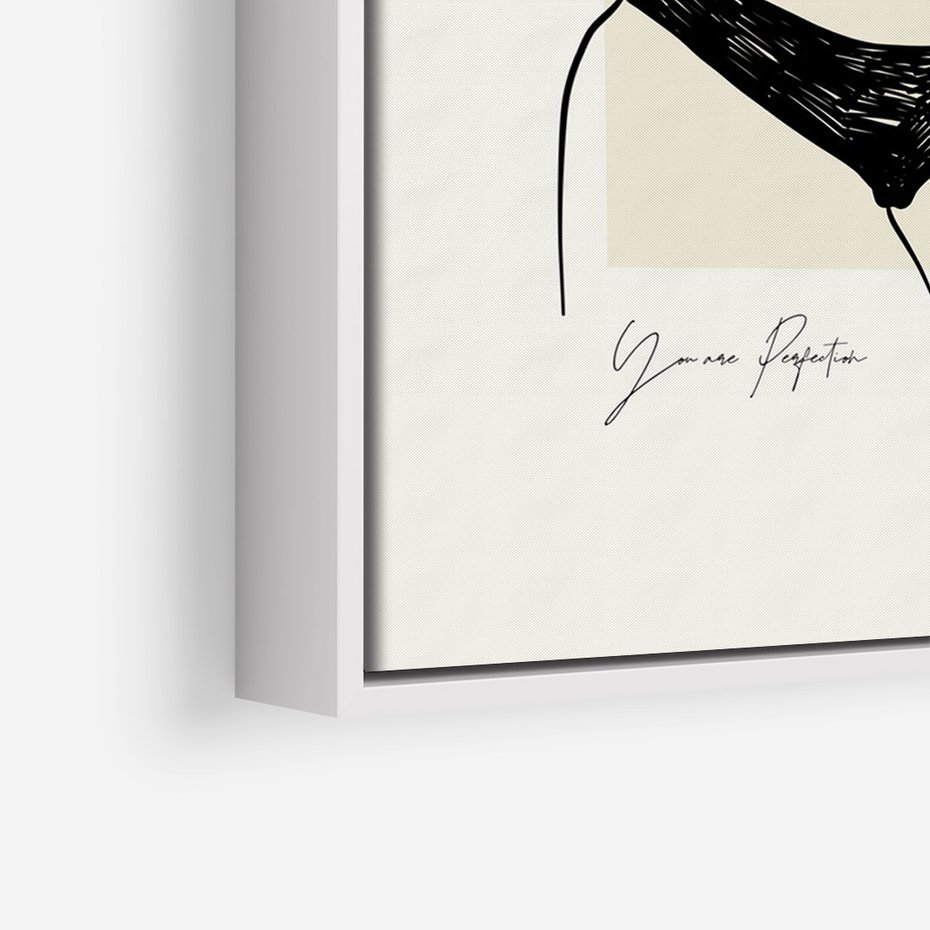 Obraz w ramie 70x100 - Elegancja Kobiecej Formy - nowoczesna sztuka kobieca, plakat - rama biała