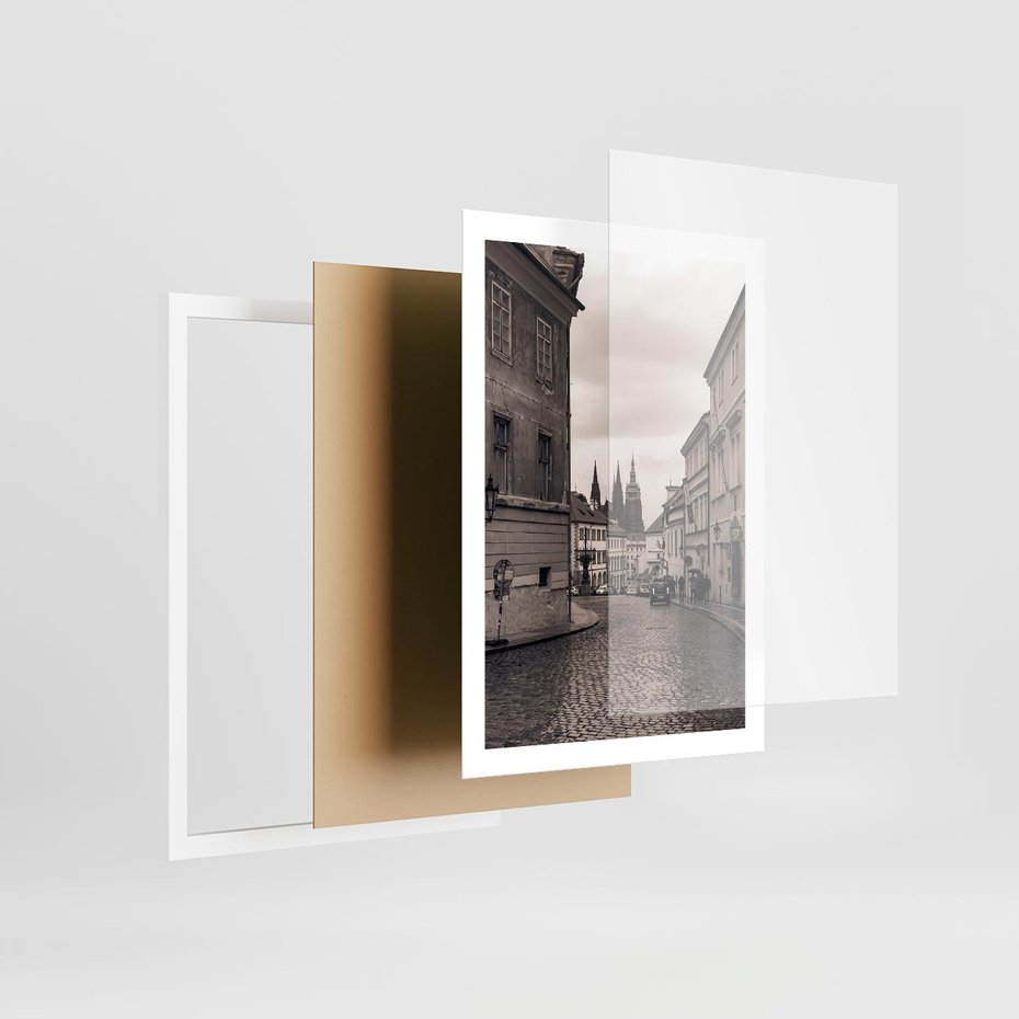 Plakat w ramie 50x70 - Przygoda Na Horyzoncie - uliczka, perspektywa - rama biała