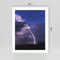 Plakat bez ramy 40x50 - Burza z błyskawicami nad horyzontem - burza, błyskawica