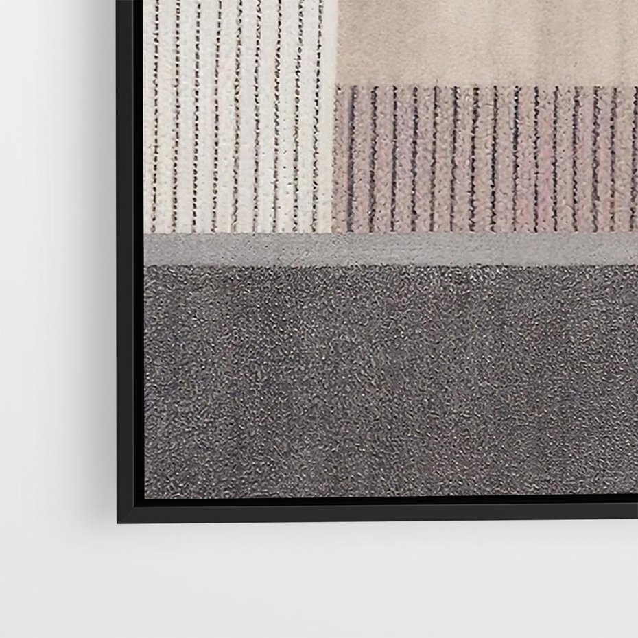 Obraz w ramie 70x50 - Harmonia skradzionych odcieni - symetryczne, geometryczne pasy - rama czarna