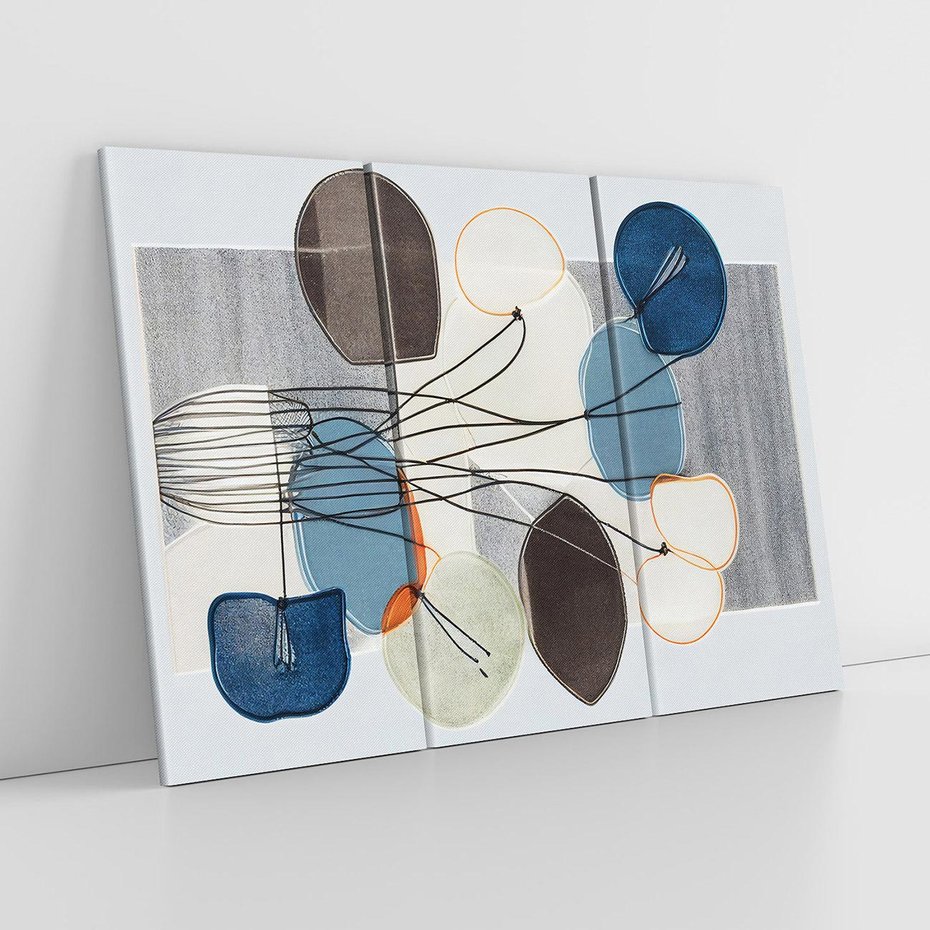 Obraz na płótnie 120x80 - Szary Modern - roślinne inspiracje, abstrakcja