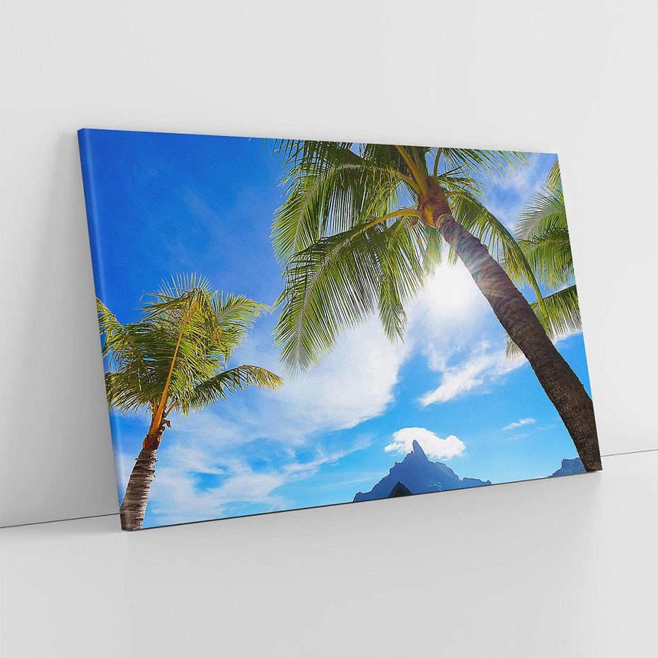 Obraz na płótnie 120x80 - Tropikalne palmy nad oceanem - palmy, ocean