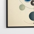 Obraz w ramie 50x70 - Bezgraniczny Taniec Światła - abstrakcyjna geometryczna kompozycja, koła linie - rama czarna