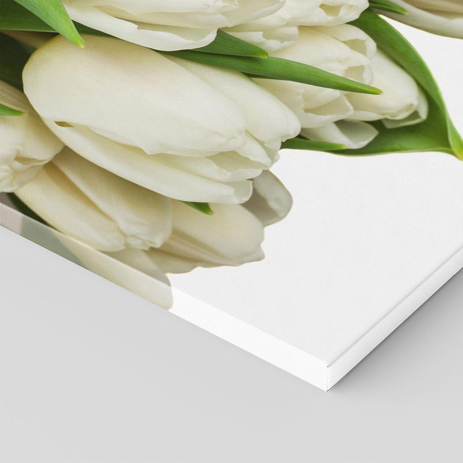 Obraz na płótnie 80x120 - Białe tulipany w pełnym rozkwicie - białe, tulipany