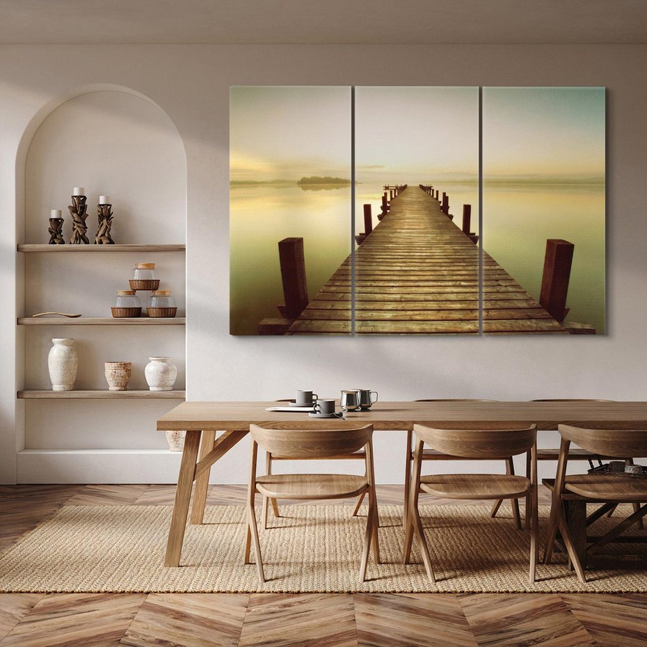 Obraz na płótnie 120x80 - Molo: spacer nad morzem - molo, morze