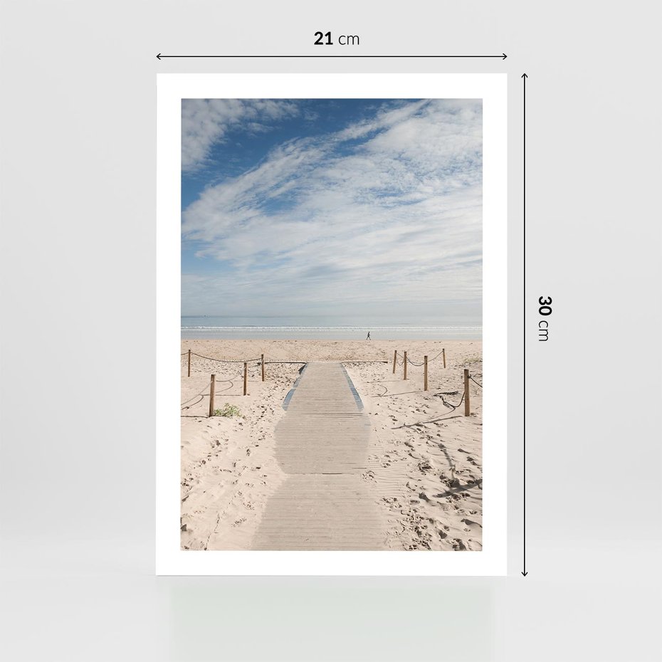 Plakat bez ramy 21x30 - Ścieżka na plaży - plaża, ścieżka