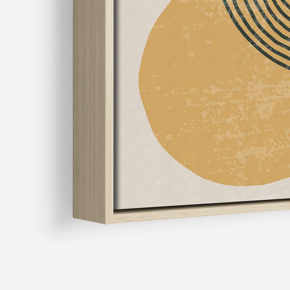 Obraz w ramie 80x80 - Boho Światło - abstrakcyjna sztuka, boho kształty - rama drewno