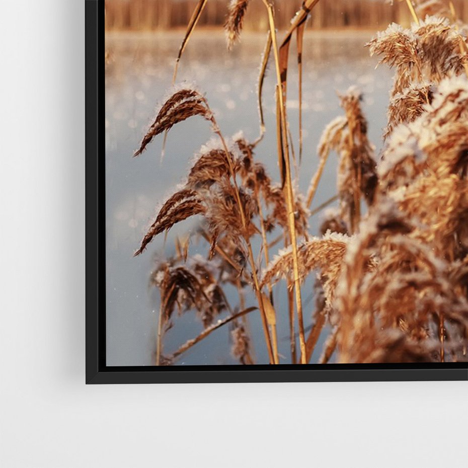 Obraz w ramie 50x70 - Wyraz Stylu - trawy, boho - rama czarna