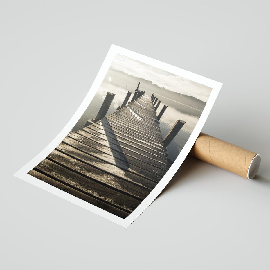 Plakat bez ramy 40x50 - Pomost nad jeziorem - pomost, jezioro