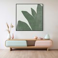 Obraz w ramie 50x50 - Oaza Harmonii - abstrakcyjny kształt, zielony plakat - rama czarna