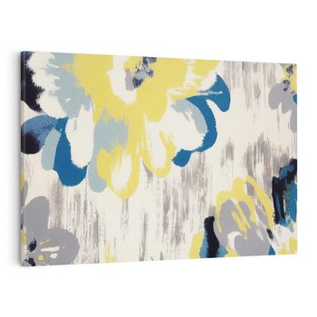 Obraz na płótnie 70x50 - Kwiatowe Impresje - malowane duże kwiaty, kolory żółty