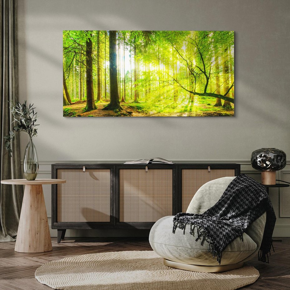 Obraz na płótnie 120x60 - Las w pełnym rozkwicie - las, drzewa