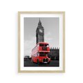 Plakat w ramie 30x40 - Autobusy w tętniącym życiem Londynie - Londyn, autobus - rama drewno