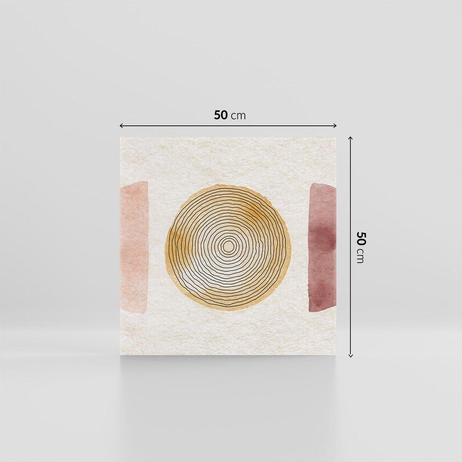 Obraz na płótnie 50x50 - Zapisane w promieniach słońca - beżowe strukturalne tło, koła