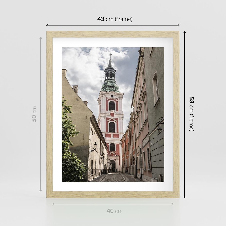 Plakat w ramie 40x50 - Magia perspektywy uliczki - uliczka, perspektywa - rama drewno