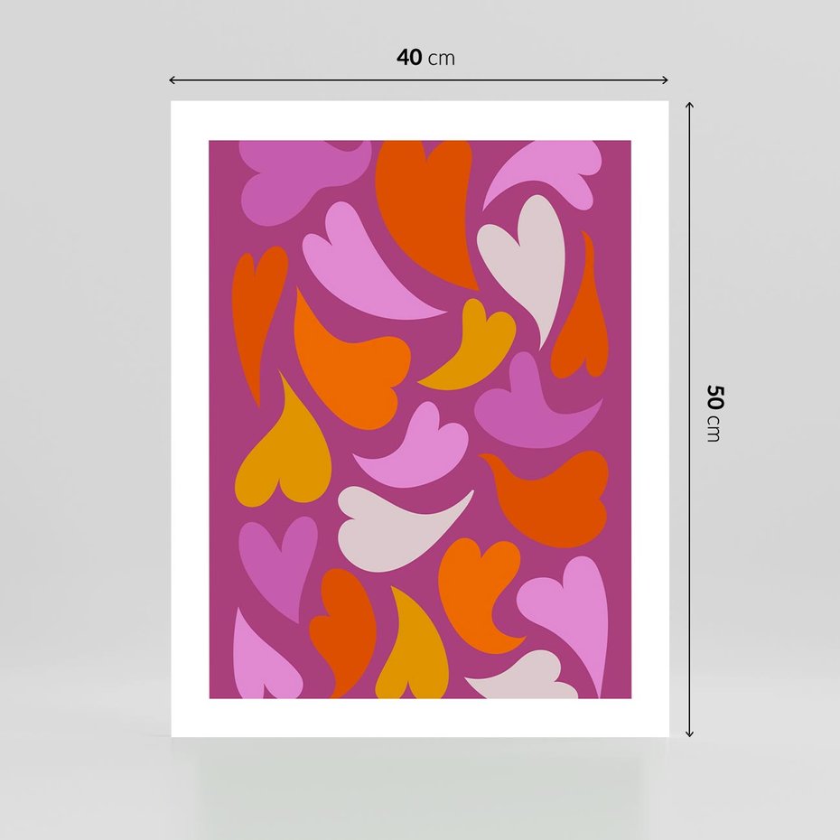 Plakat bez ramy 40x50 - Podróżne Boho - wesoła grafika, serca