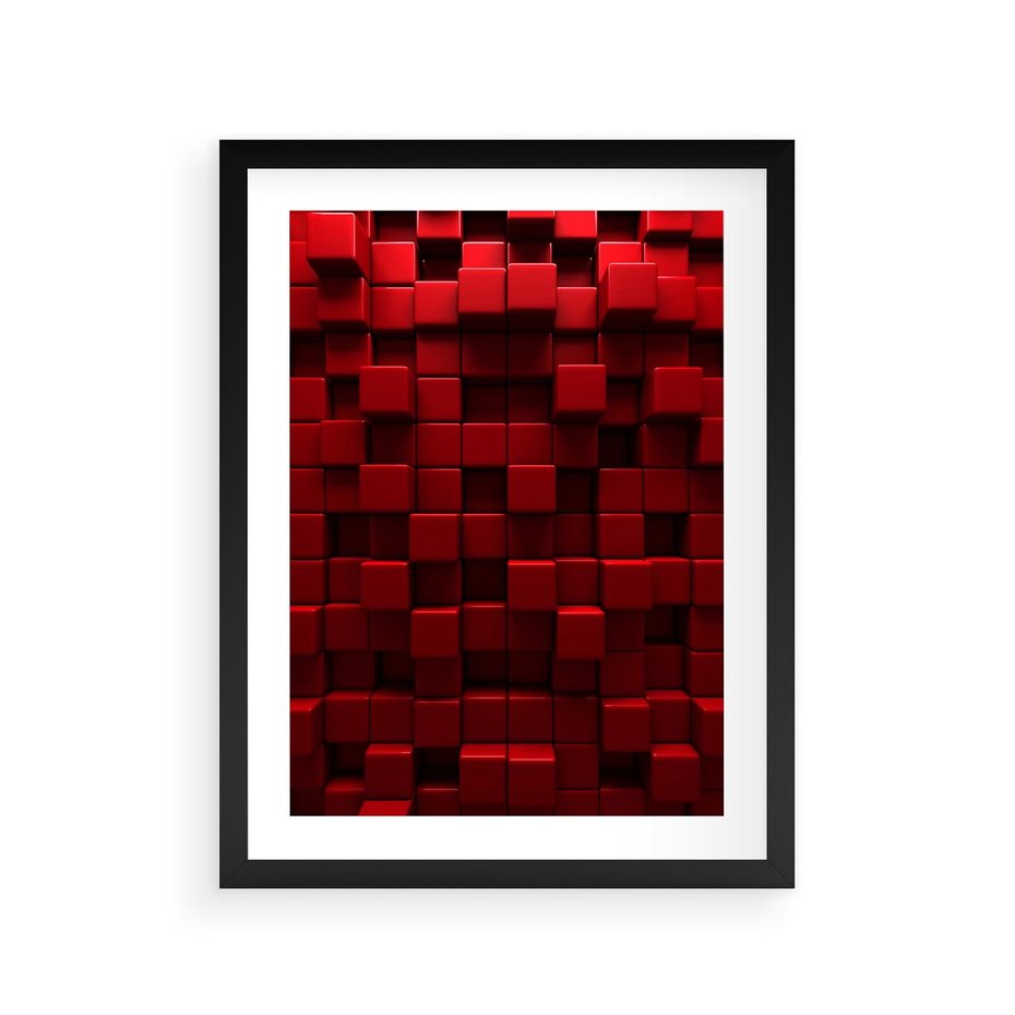 Plakat w ramie 30x40 - Geometryczne 3D: wizja przestrzeni - geometryczne, 3D - rama czarna