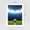 Plakat bez ramy 30x40 - Piłka w drodze do gola - piłka, gol