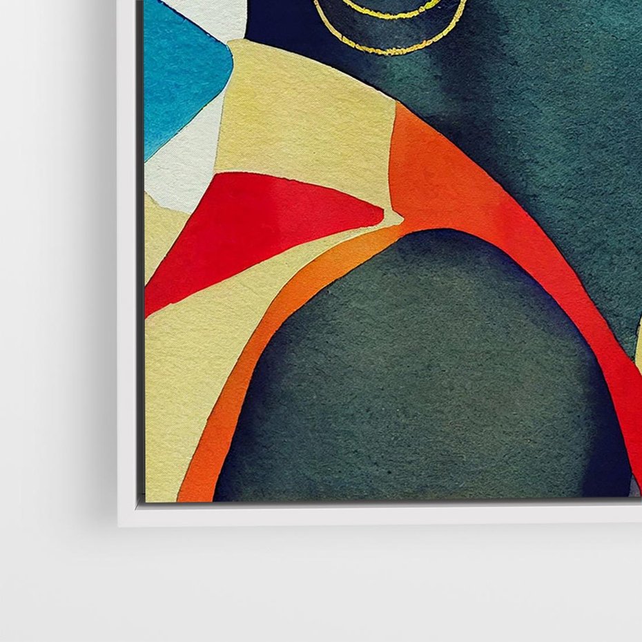 Obraz w ramie 80x80 - Kolory Kobiety - mural, abstrakcja - rama biała