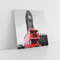 Obraz na płótnie 70x70 - Autobusy w tętniącym życiem Londynie - Londyn, autobus